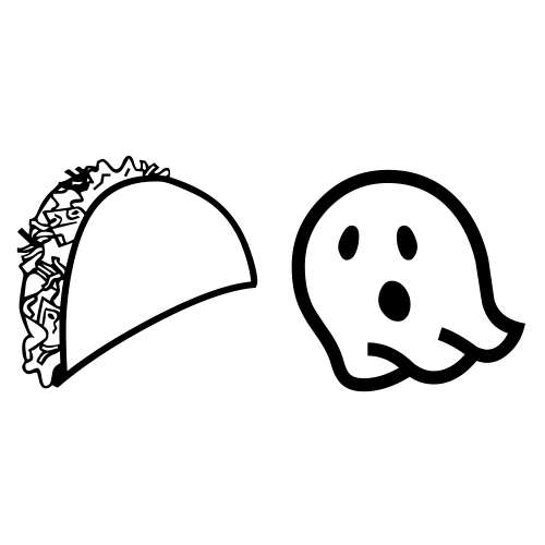 🌮👻 Emoji Domain black and white Symbola rendering